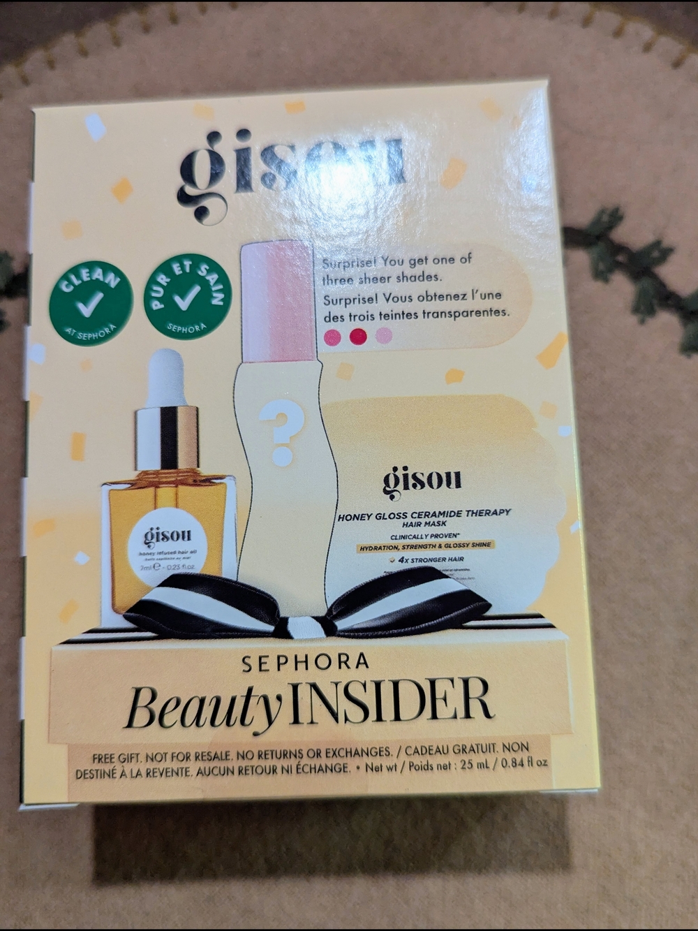 Sephora Gisou Birthday Gift 3 Piece Set Honey Gloss Hair Mask Lip Hair Oil NEW